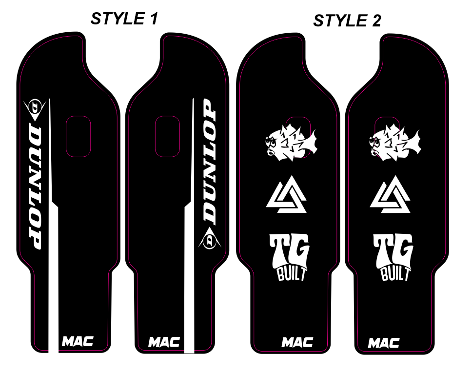 Pre-Designed DNM Fork Guard Decals