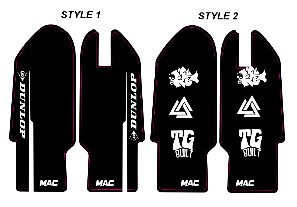 Pre-Designed EXT Fork Guard Decals