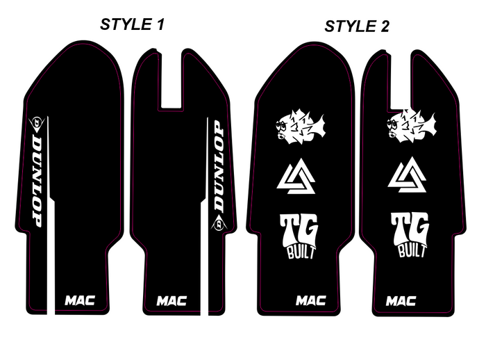 Pre-Designed EXT Fork Guard Decals